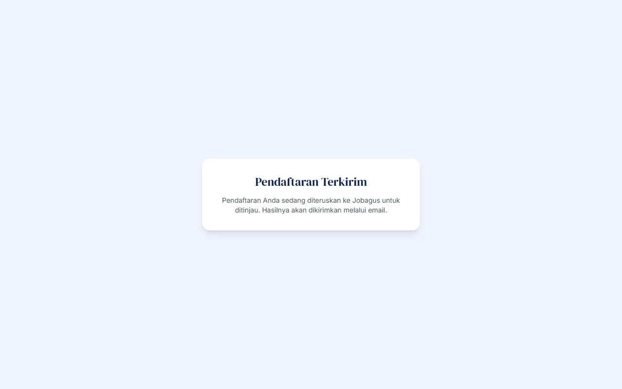 Pendaftaran terkirim